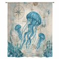 thumbnail image 1 of Teal Jellyfish Coastal Sheer Curtains 72 Inches Long, Vintage Summer Beach Nautical Light Filering Curtains, Breathable Simi Curtain Privacy Drapes for Living Room Bedroom Window Treatment, 1 of 9