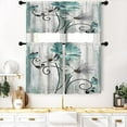 thumbnail image 1 of Teal Kitchen Curtains Flower Farmhouse Kitchen Curtains Floral Butterfly Country Kitchen Curtains Tiers and Valances Set 3 Piece for Kitchen Windows, 1 of 6