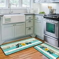 thumbnail image 1 of Teal Kitchen Rugs Set of 2 Kitchen Floor Mats Non-Slip Backing Kitchen Mat Washable Doormat Runner Rug Set for Home, 1 of 6