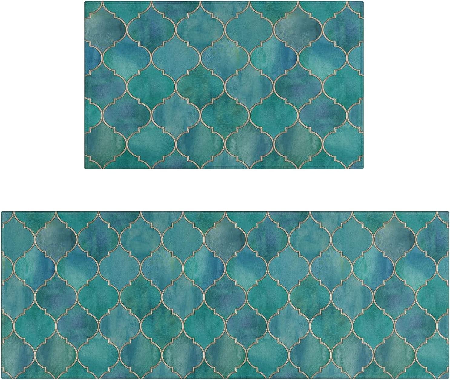 Teal Kitchen Rugs Sets of 2 Turquoise Kitchen Rug Mat Washable NonSlip