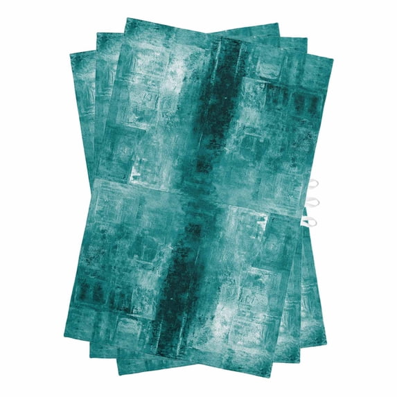 Teal Kitchen Towels Set of 3, Water Absorbent Dish Towel, Retro Oil Painting Modern Abstract Art Aesthetics Decorative Hand Towels - Quick Drying Cloth for Cooking Baking, 18x28 Inch