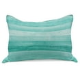 thumbnail image 1 of Teal Knitted Quilt Pillowcover, Painted Wood Board Horizontal Lines Birthdays Easter Holiday Print Backdrop Image, Standard King Size Pillow Cover for Bedroom, 30" x 20", Turquoise, by Ambesonne, 1 of 2