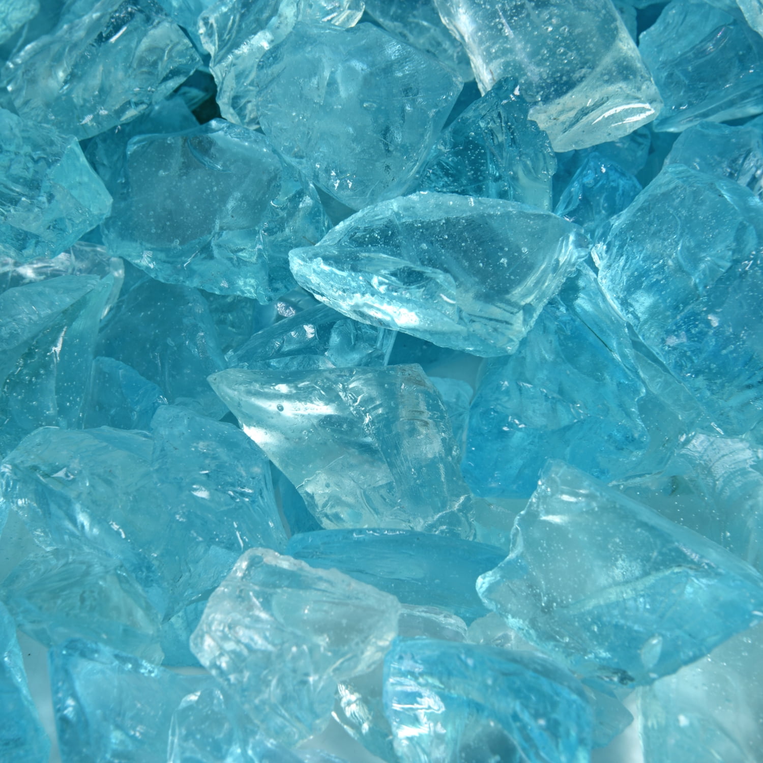 Teal Lagoon Crushed Fire Pit Glass, 10 lbs, 1/2"-3/4"