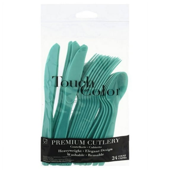 Partypro 324788 Teal Lagoon Assorted Cutlery