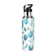 thumbnail image 1 of Teal Leaf Design 600ml Double Walled Stainless Steel LeakProof Sports Bottle Thermo 8h, 1 of 9