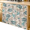 thumbnail image 1 of Teal Leaves Fall Cabinet Dishwasher Hidden Curtains, Privacy Closet Door Curtain, Thanksgiving Botanical Linen Texture Adhesive Dust Proof Under Sink Skirt for Bathroom Kitchen 35"x35", 1 of 8