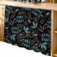 thumbnail image 1 of Teal Leaves Fall Cabinet Dishwasher Hidden Curtains, Privacy Closet Door Curtain, Thanksgiving Botanical Rustic Black Adhesive Dust Proof Under Sink Skirt for Bathroom Kitchen 35"x35", 1 of 8