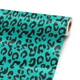 thumbnail image 1 of Teal Leopard 120” x 52” Vinyl Wrap Sheet for large or custom items | 3M wrap DIY to custom skin gear of all types and sizes, including vehicles, boats, appliances, furniture, atv’s,, 1 of 5