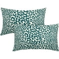 thumbnail image 1 of Teal Leopard Print Lumbar Pillow Covers 12x20 Inch Set of 2 Cheetah Animal Spots Rectangle Throw Pillows For Couch Farmhouse Square Pillow Cases Home Decor For Living Room Sofa Bed Porch Outdoor, 1 of 6