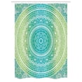 thumbnail image 1 of Teal and Lime Stall Shower Curtain, Ombre Mandala Ethnic Pattern with Flower and Petals Hippie Style Art, Fabric Bathroom Set with Hooks, 54W X 78L Inches, Teal Lime and White, by Ambesonne, 1 of 1