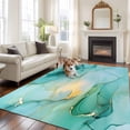thumbnail image 1 of Teal Marble Area Rug 5x7 FT, Non Slip Bedroom Throw Carpet, Abstract Art Modern Ink Painting Washable Soft Floor Carpet Non-Shedding Rug for Dining Room Bedside Classroom Desk, 1 of 9