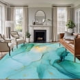 thumbnail image 1 of Teal Marble Area Rug 6x9 FT, Non Slip Living Room Throw Carpet, Abstract Art Modern Ink Painting Washable Soft Large Floor Carpet Non-Shedding Rug for Bedroom Dining Room Play Room, 1 of 9
