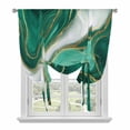 thumbnail image 1 of Teal Marble Balloon Curtains for Living Room/French Door, Modern Ombre Gold White Abstract Fluid Art Tie Up Curtains 63 Inch Length Energy Saving Kitchen Curtains Shades for Windows 42"x63", 1 of 8