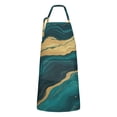 thumbnail image 1 of Teal Marble Gold Line Pattern Apron-Garden Aprons for Women with Pockets-Cotton Linen Waterproof Kitchen Cooking Gardening Aprons Adjustable for Kitchen,Cooking,BBQ and Salon 33x27 Inch, 1 of 7