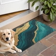 thumbnail image 1 of Teal Marble Gold Line Pattern Door Rugs,Washable Non Slip Door Mats Indoor,Decorative Door Mats,Entry Mat Indoor for Entrance,Bedroom,Kitchen,Bathroom,16"x24", 1 of 6