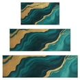 thumbnail image 1 of Teal Marble Gold Line Pattern Kitchen Rugs Sets Of 3,Kitchen Runner Rugs Non Skid Washable,Decorative Kitchen Floor Mats for Kitchen,Sink,Laundry,17"x30"+ 17"x47" + 17"x59", 1 of 6