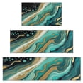 thumbnail image 1 of Teal Marble Gold Line Pattern Kitchen Rugs Sets Of 3,Kitchen Runner Rugs Non Skid Washable,Decorative Kitchen Floor Mats for Kitchen,Sink,Laundry,17"x30"+ 17"x47" + 17"x59", 1 of 6