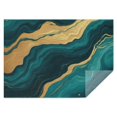 thumbnail image 1 of Teal Marble Gold Line Pattern Rectangle Tablecloth 60"x84",Waterproof Polyester Rectangle Table Cloth, Wipeable Spillproof Polyester Tablecloth for Dining, Camping, Indoor and Outdoor, 1 of 5