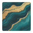 thumbnail image 1 of Teal Marble Gold Line Pattern Square Fitted Tablecloth with Elastic Edge,Square Table Cover,Washable Elastic Table Cover for Home Kitchen Party Decor 36"x36", 1 of 6