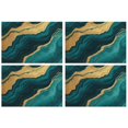 thumbnail image 1 of Teal Marble Gold Line Pattern Summer Placemats Table Placemats Set Of 4-Linen Kitchen Washable Placemats Table Mats 11.8"x17.7" Non-Slip Heat Resistant, 1 of 6