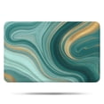 thumbnail image 1 of Teal Marble Gold Wave Pattern Bathroom Rugs Mat,Non Slip Microfiber Bathroom Rug,Rubber Backing,Soft Bathroom Mats for Bathroom Floor,Tub and Shower,17x27in(43x68cm), 1 of 5