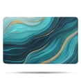 thumbnail image 1 of Teal Marble Gold Wave Pattern Bathroom Rugs Mat,Non Slip Microfiber Bathroom Rug,Rubber Backing,Soft Bathroom Mats for Bathroom Floor,Tub and Shower,20x32in(50x80cm), 1 of 3