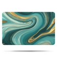 thumbnail image 1 of Teal Marble Gold Wave Pattern Bathroom Rugs Mat,Non Slip Microfiber Bathroom Rug,Rubber Backing,Soft Bathroom Mats for Bathroom Floor,Tub and Shower,20x32in(50x80cm), 1 of 5