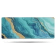 thumbnail image 1 of Teal Marble Gold Wave Pattern Bathroom Rugs Mat,Non Slip Microfiber Bathroom Rug,Rubber Backing,Soft Bathroom Mats for Bathroom Floor,Tub and Shower,60x24in(150x60cm), 1 of 5
