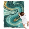 thumbnail image 1 of Teal Marble Gold Wave Pattern Blanket,Comfortable Soft Lamb Wool Throw Blanket,All Season,Warm Lightweight Blankets for Sofa Bed Couch Living Room Chair,30"x40", 1 of 4