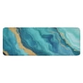 thumbnail image 1 of Teal Marble Gold Wave Pattern Kitchen Rug Mat,Kitchen Runner Rugs Non Skid Washable,Decorative Kitchen Floor Mats for Kitchen,Sink,Laundry,17"x47.2", 1 of 7