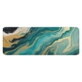 thumbnail image 1 of Teal Marble Gold Wave Pattern Kitchen Rug Mat,Kitchen Runner Rugs Non Skid Washable,Decorative Kitchen Floor Mats for Kitchen,Sink,Laundry,17"x47.2", 1 of 7