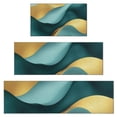 thumbnail image 1 of Teal Marble Gold Wave Pattern Kitchen Rugs Sets Of 3,Kitchen Runner Rugs Non Skid Washable,Decorative Kitchen Floor Mats for Kitchen,Sink,Laundry,17"x30"+ 17"x47" + 17"x59", 1 of 6