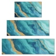 thumbnail image 1 of Teal Marble Gold Wave Pattern Kitchen Rugs Sets Of 3,Kitchen Runner Rugs Non Skid Washable,Decorative Kitchen Floor Mats for Kitchen,Sink,Laundry,17"x30"+ 17"x47" + 17"x59", 1 of 6