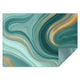 thumbnail image 1 of Teal Marble Gold Wave Pattern Rectangle Tablecloth 60"x84",Waterproof Polyester Rectangle Table Cloth, Wipeable Spillproof Polyester Tablecloth for Dining, Camping, Indoor and Outdoor, 1 of 5
