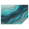 thumbnail image 1 of Teal Marble Gold Wave Pattern Rectangle Tablecloth 60"x84",Waterproof Polyester Rectangle Table Cloth, Wipeable Spillproof Polyester Tablecloth for Dining, Camping, Indoor and Outdoor, 1 of 5