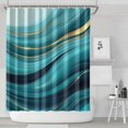 thumbnail image 1 of Teal Marble Gold Wave Pattern Shower Curtain 84"x72" ,Bathroom Decorative Shower Curtains Set with 12 Hooks,Modern Waterproof Washable Shower Curtain, 1 of 6