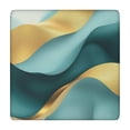 thumbnail image 1 of Teal Marble Gold Wave Pattern Square Fitted Tablecloth with Elastic Edge,Square Table Cover,Washable Elastic Table Cover for Home Kitchen Party Decor 34"x34", 1 of 6