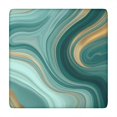 thumbnail image 1 of Teal Marble Gold Wave Pattern Square Fitted Tablecloth with Elastic Edge,Square Table Cover,Washable Elastic Table Cover for Home Kitchen Party Decor 34"x34", 1 of 6