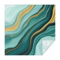 thumbnail image 1 of Teal Marble Gold Wave Pattern Square Tablecloth,Waterproof Square Table Cover,Wipeable Spillproof Washable Table Cover for Home Kitchen Party Decor 60"x60"(152x152cm), 1 of 6