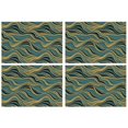 thumbnail image 1 of Teal Marble Gold Wave Pattern Summer Placemats Table Placemats Set Of 4-Linen Kitchen Washable Placemats Table Mats 11.8"x17.7" Non-Slip Heat Resistant, 1 of 6