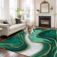 thumbnail image 1 of Teal Marble Large Area Rugs 6x9 ft Modern Abstract Art Green Gold White Marble Waves Washable Rug Non Slip Indoor Carpet Absorbent Floor Mat for Living Room Bedroom Dining Room, 1 of 9
