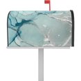 thumbnail image 1 of Teal Marble Magnetic Mailbox Covers 21"x25.5",Elegant Turquoise Ripples Silvery Ocean Modern Luxury Mailbox Wraps Standard Size Abstract Swirls Post Letter Box Cover for Garden Yard Home Patio Decor, 1 of 6