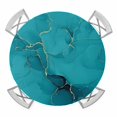 thumbnail image 1 of Teal Marble Round Fitted Tablecloth with Elastic Edge, Waterproof Table Cloth Table Cover for 45"-54" Tables, Turquoise Marble Crack Abstract Modern Art Tablecloths for Dining Picnic Indoor Outdoor, 1 of 9