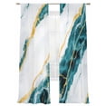 thumbnail image 1 of Teal Marble Sheer Curtains for Living Room Bedroom, Light-filtering Sheer Curtain, Abstract Retro Rod Pocket Voile Window Treatment Drapes, 52’’Wx84’’L, 2 Panels Set, 1 of 7