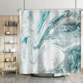 thumbnail image 1 of Teal Marble Shower Curtain Turquoise Aqua Modern Abstract Art Shower Curtains For Bathroom Waterproof Polyester Fabric Bathroom Curtain With 12 Hooks 72"W x 96"L (Pack of 1), 1 of 6