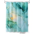 thumbnail image 1 of Teal Marble Small Stall Shower Curtain, Waterproof Shower Curtains for Bathroom, Abstract Art Modern Ink Painting Washable Fabric Cloth Bath Curtain for Bathtub Decoration with Hooks 36x72 Inches, 1 of 6