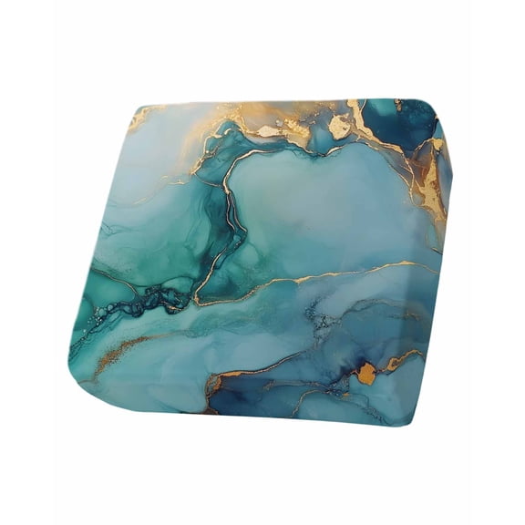 Teal Marble Sofa Couch Cushion Covers Washable, Removable Stretchable Sectional Couch Covers, Impressionist Ink Painted Abstract Slipcovers for L & T Shape Sofa Furniture Protector S Size 1 pc