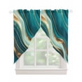 thumbnail image 1 of Teal Marble Swag Valances for Windows, Modern Abstract Gold Fluid Art Rod Pocket Sheer Valances for Large Windows, Swag Toppers Light Filtering for Kitchen Living Room 2 Panels 36''x63'', 1 of 3