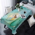 thumbnail image 1 of Teal Marble Tablecloth Rectangle Table Cloth 60x120 , Waterproof Tablecloth Outdoor Table Cloth, Abstract Art Modern Ink Painting Washable Table Cover for Kitchen Dining Party, 1 of 8