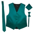 thumbnail image 1 of Teal Men's Satin Vest Spencer J's - 4XL, 1 of 4